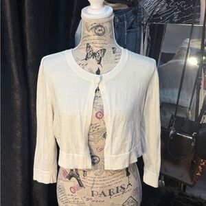 White Cropped Cardigan. Lily is Pulitzer. Size medium.